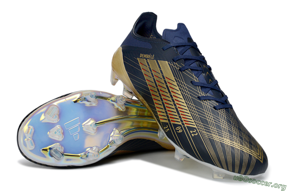 Dembele x Adidas F50 Elite FG Football Boots - Navy/Gold Metallic/Red Accent 0