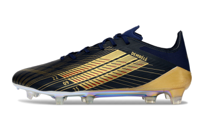 Dembele x Adidas F50 Elite FG Football Boots - Navy/Gold Metallic/Red Accent