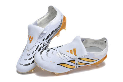 Adidas Predator 26 Elite Fold-Over Tongue FG Football Boots - White/Gold Blaze/Black Accent
