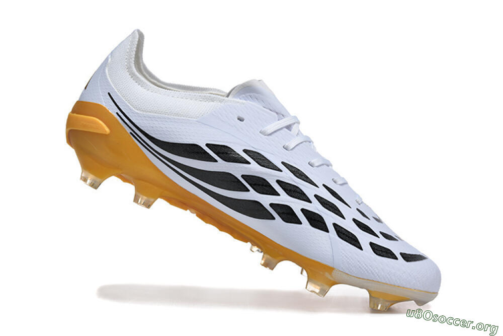 Adidas Predator 26 Elite FG Football Boots - White/Golden Yellow/Black 7