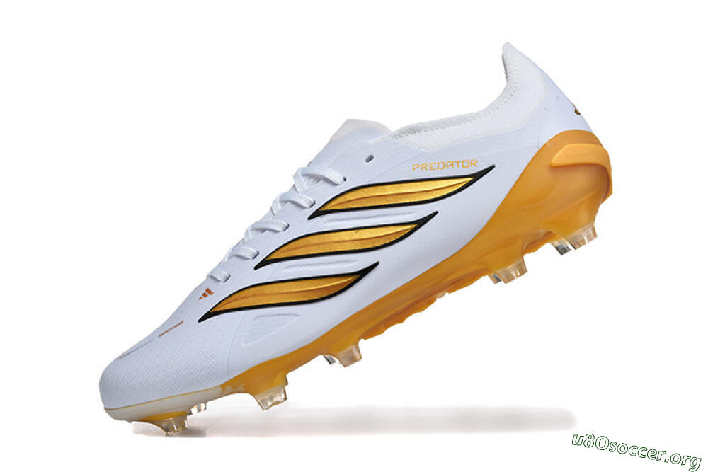 Adidas Predator 26 Elite FG Football Boots - White/Golden Yellow/Black 8
