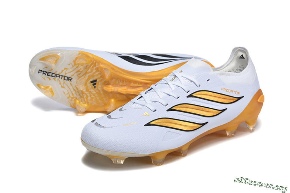 Adidas Predator 26 Elite FG Football Boots - White/Golden Yellow/Black 0