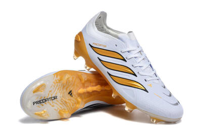 Adidas Predator 26 Elite FG Football Boots - White/Golden Yellow/Black