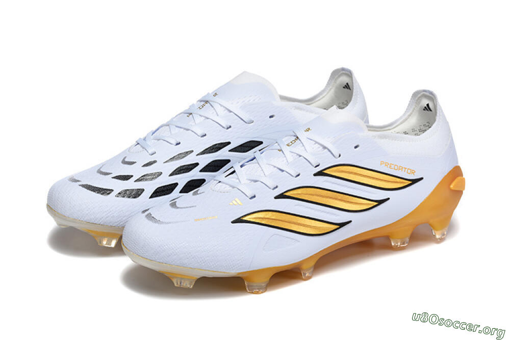 Adidas Predator 26 Elite FG Football Boots - White/Golden Yellow/Black 5