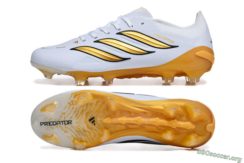 Adidas Predator 26 Elite FG Football Boots - White/Golden Yellow/Black 1