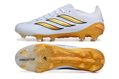 Adidas Predator 26 Elite FG Football Boots - White/Golden Yellow/Black