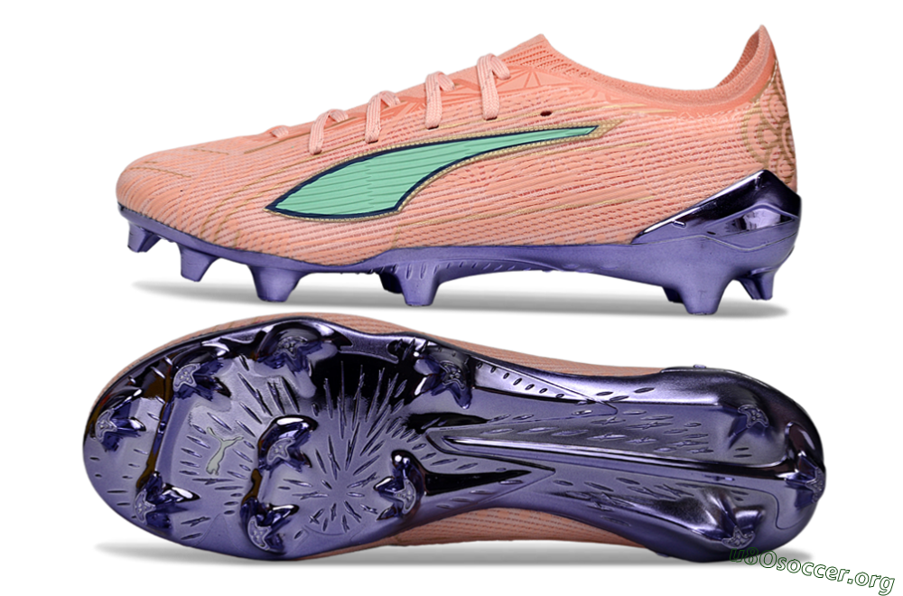 Puma Ultra 5 Ultimate FG Football Boots - Pink/Mint Green/Metallic Purple 1