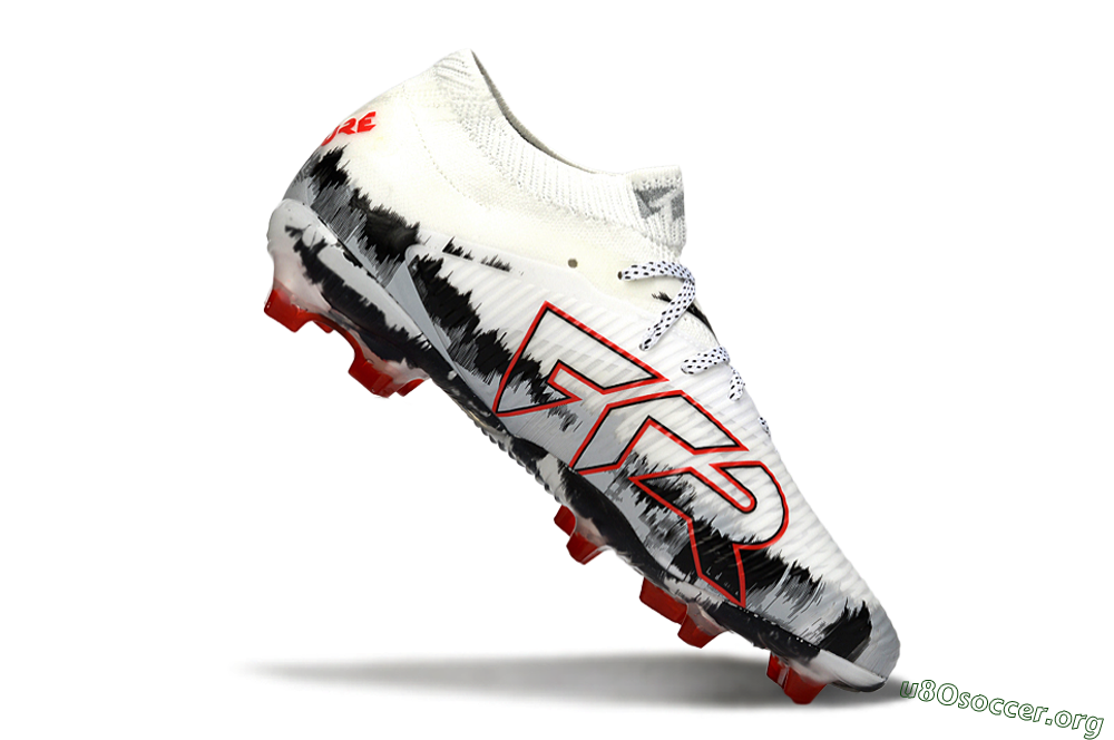 Puma Future 8 Ultimate FG Football Boots - White/Crimson Black/Shadow Grey 4
