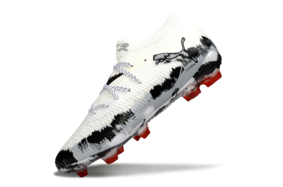 Puma Future 8 Ultimate FG Football Boots - White/Crimson Black/Shadow Grey