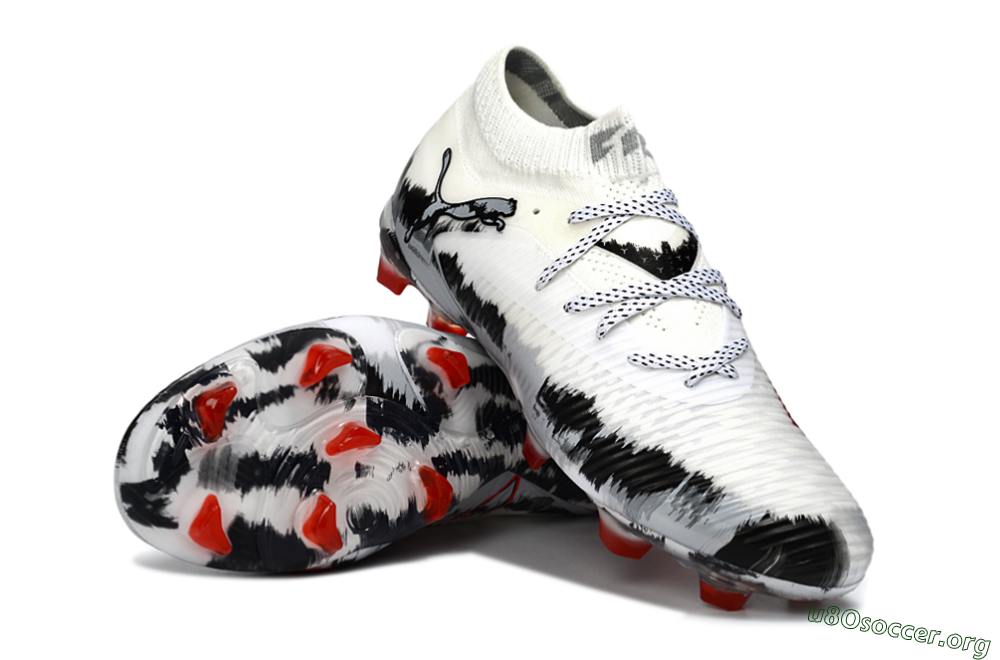 Puma Future 8 Ultimate FG Football Boots - White/Crimson Black/Shadow Grey 0