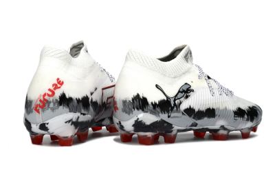 Puma Future 8 Ultimate FG Football Boots - White/Crimson Black/Shadow Grey