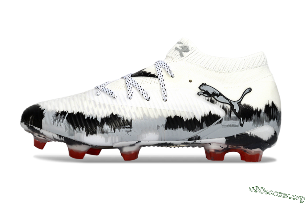Puma Future 8 Ultimate FG Football Boots - White/Crimson Black/Shadow Grey 3