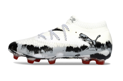 Puma Future 8 Ultimate FG Football Boots - White/Crimson Black/Shadow Grey