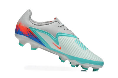 Nike Phantom 6 Low Elite FG Football Boots - Gray/Aqua Blue/Coral Orange