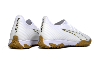 Puma Ultra Ultimate TF Football Shoes - White/Golden Touch/Tan Sole