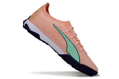 Puma Ultra Ultimate TF Football Shoes - Peach/Mint Green/Navy Blue