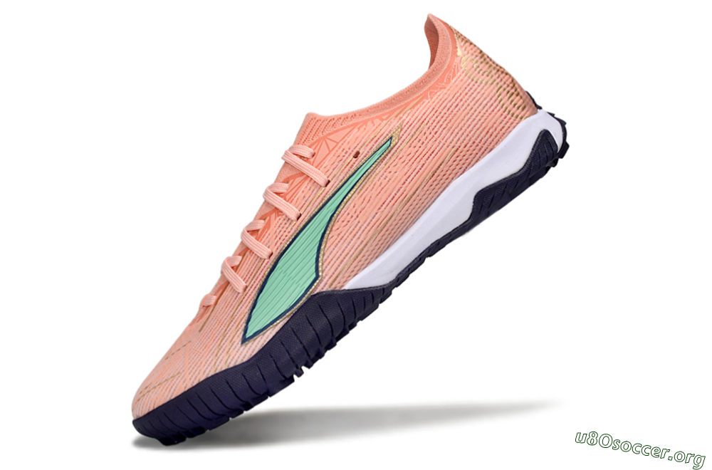 Puma Ultra Ultimate TF Football Shoes - Peach/Mint Green/Navy Blue 5