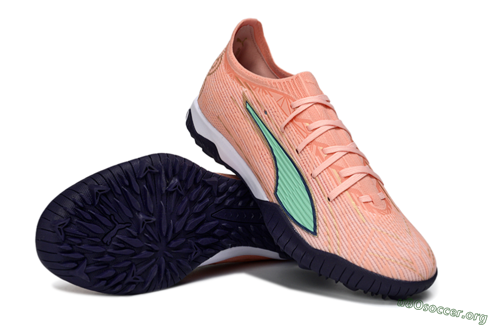 Puma Ultra Ultimate TF Football Shoes - Peach/Mint Green/Navy Blue 0