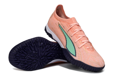 Puma Ultra Ultimate TF Football Shoes - Peach/Mint Green/Navy Blue