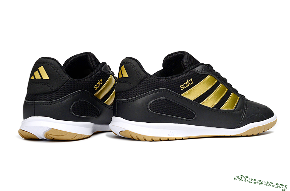 Adidas Top Sala IC Football Shoes - Black/Gold Accent/Gum Sole 6