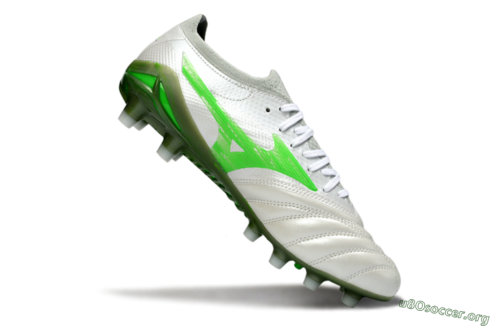 Mizuno Morelia Neo 4 FG Football Boots - White/Vibrant Green/Graphite Grey 4