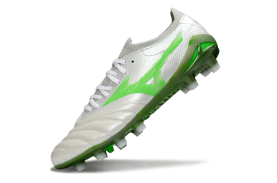 Mizuno Morelia Neo 4 FG Football Boots - White/Vibrant Green/Graphite Grey