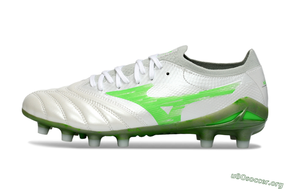 Mizuno Morelia Neo 4 FG Football Boots - White/Vibrant Green/Graphite Grey 3