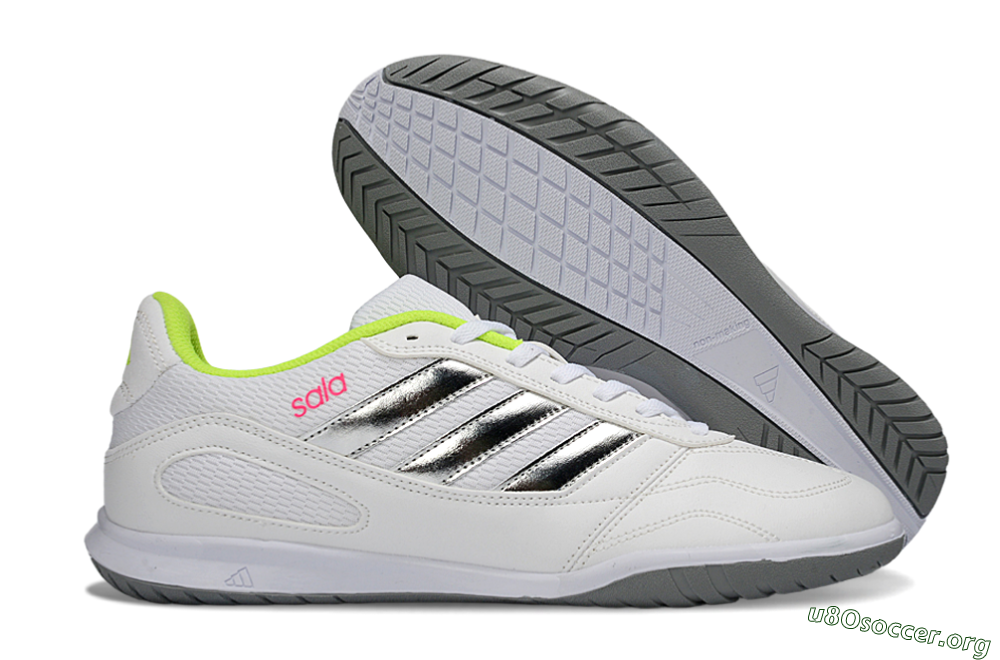 Adidas Top Sala IC Football Shoes - White/Neon Green/Silver 2