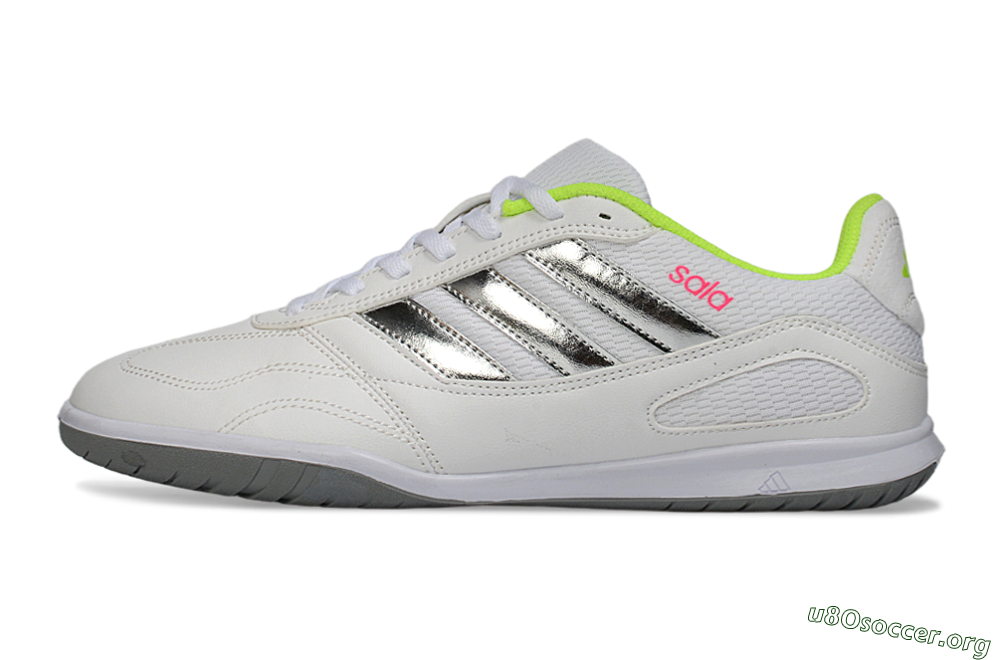 Adidas Top Sala IC Football Shoes - White/Neon Green/Silver 3