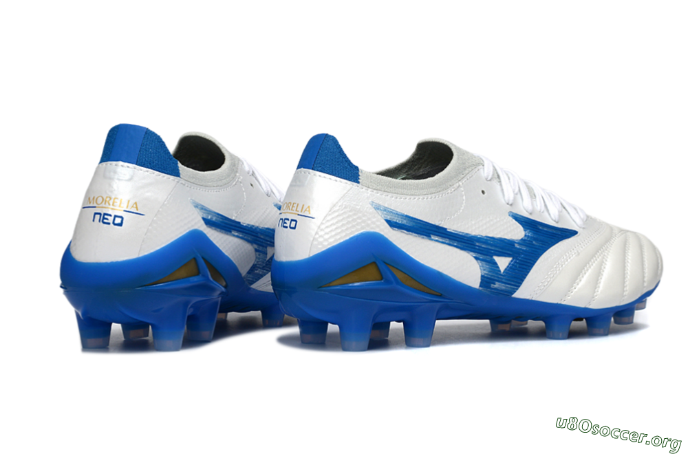 Mizuno Morelia Neo 4 FG Football Boots - White/Sky Blue/Royal Blue 6
