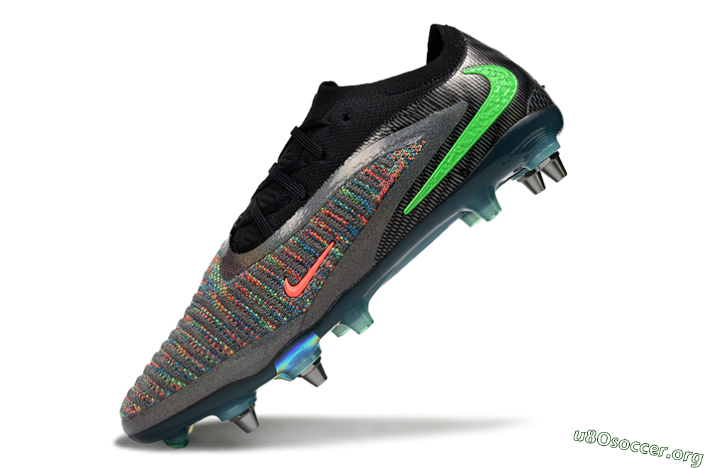 Nike Phantom 6 Low Elite SG Football Boots - Black/Vibrant Green/Fiery Red 5