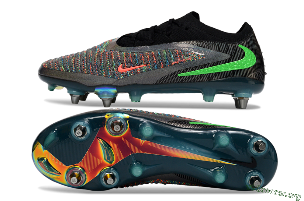 Nike Phantom 6 Low Elite SG Football Boots - Black/Vibrant Green/Fiery Red 1