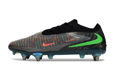 Nike Phantom 6 Low Elite SG Football Boots - Black/Vibrant Green/Fiery Red