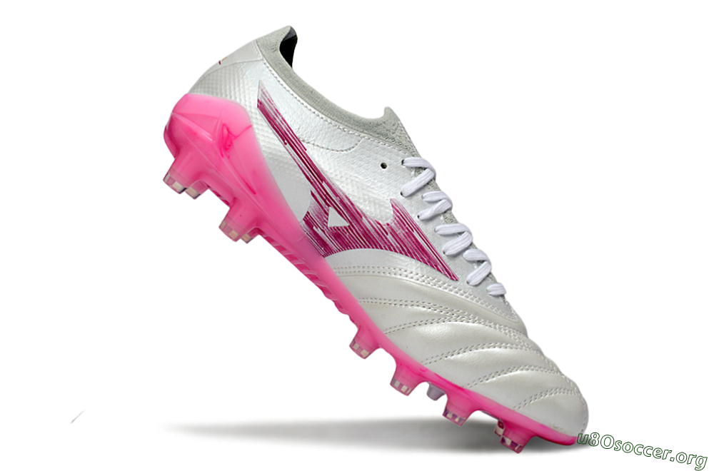Mizuno Morelia Neo 4 FG Football Boots - White/Electric Pink/Metallic Silver 4
