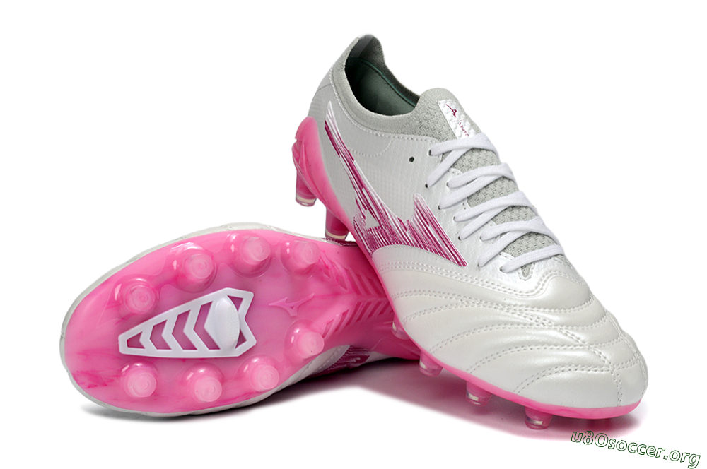 Mizuno Morelia Neo 4 FG Football Boots - White/Electric Pink/Metallic Silver 0