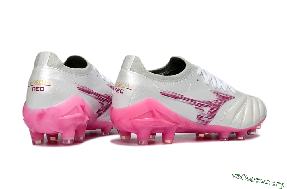 Mizuno Morelia Neo 4 FG Football Boots - White/Electric Pink/Metallic Silver 6