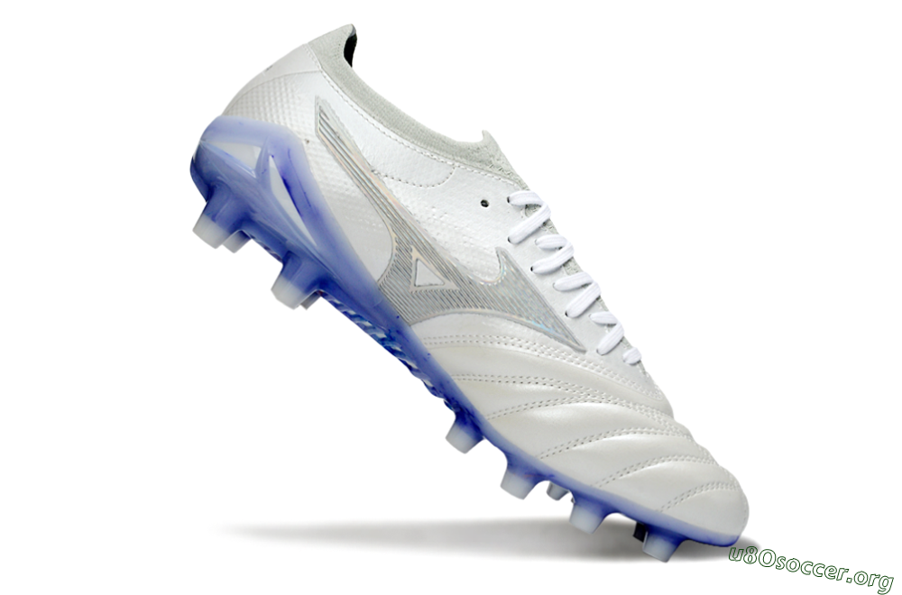 Mizuno Morelia Neo 4 FG Football Boots - White/Sky Blue/Deep Purple 4