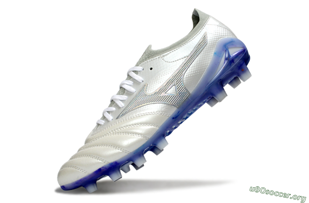 Mizuno Morelia Neo 4 FG Football Boots - White/Sky Blue/Deep Purple 5