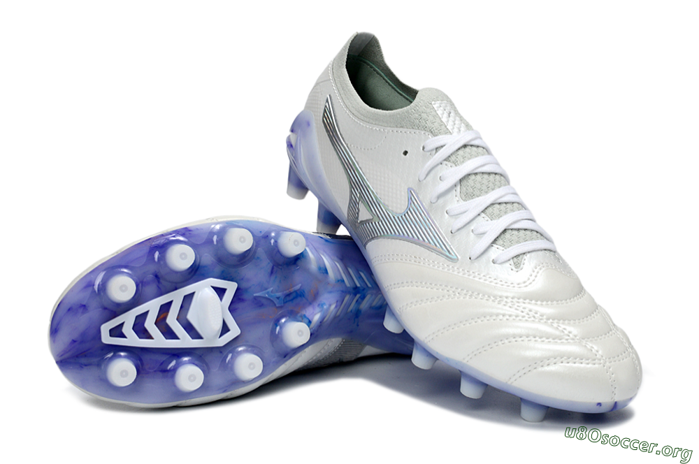 Mizuno Morelia Neo 4 FG Football Boots - White/Sky Blue/Deep Purple 0