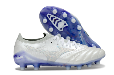 Mizuno Morelia Neo 4 FG Football Boots - White/Sky Blue/Deep Purple