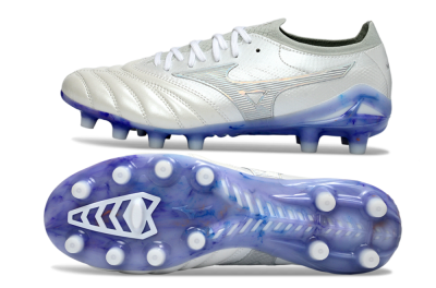 Mizuno Morelia Neo 4 FG Football Boots - White/Sky Blue/Deep Purple