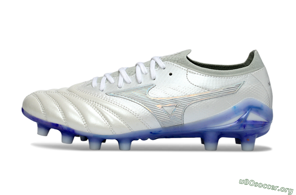 Mizuno Morelia Neo 4 FG Football Boots - White/Sky Blue/Deep Purple 3