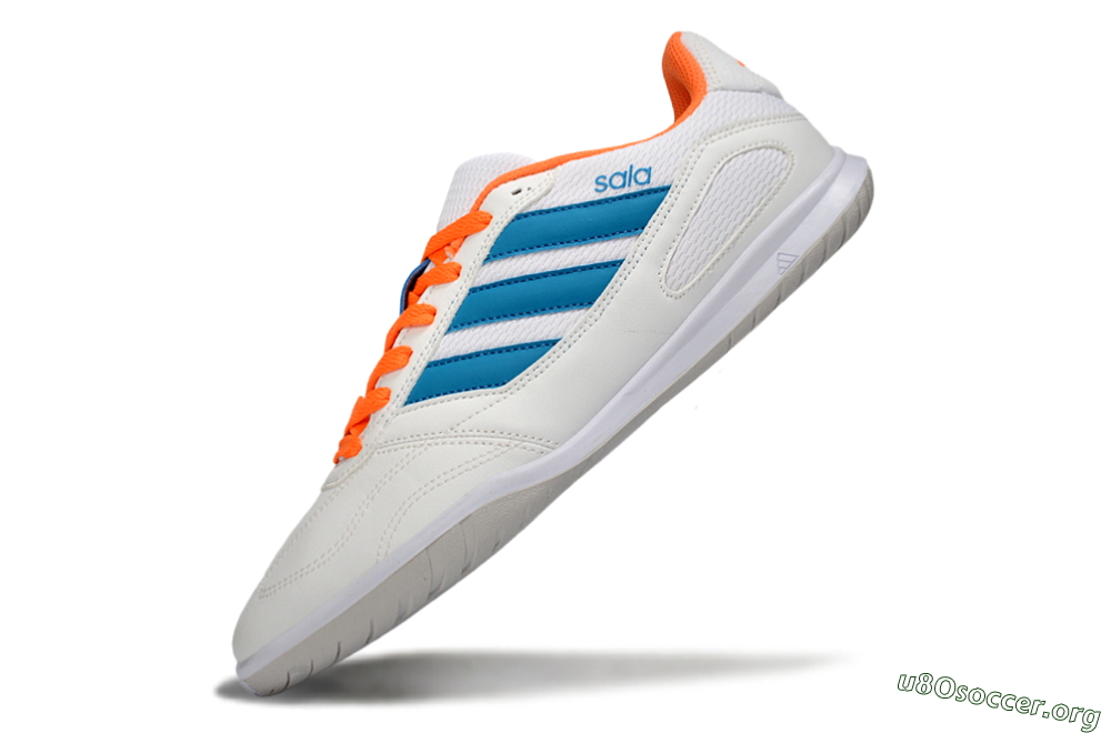 Adidas Top Sala IC Football Shoes - White/Sky Blue/Orange Blaze 5
