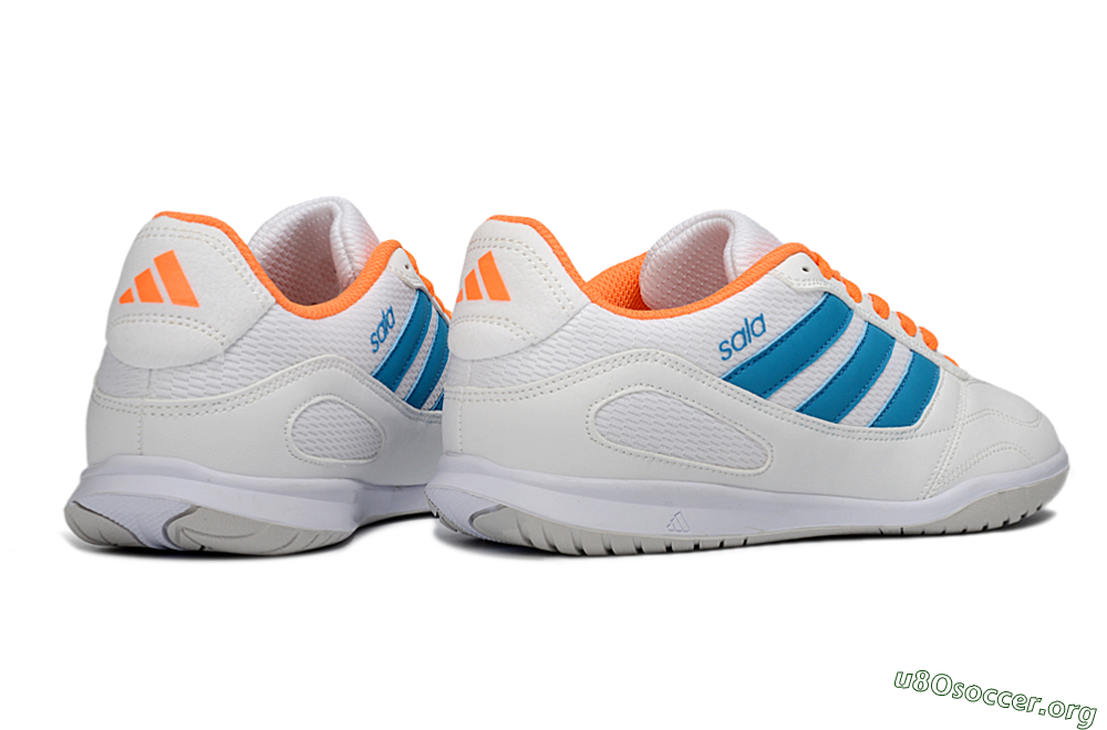 Adidas Top Sala IC Football Shoes - White/Sky Blue/Orange Blaze 6