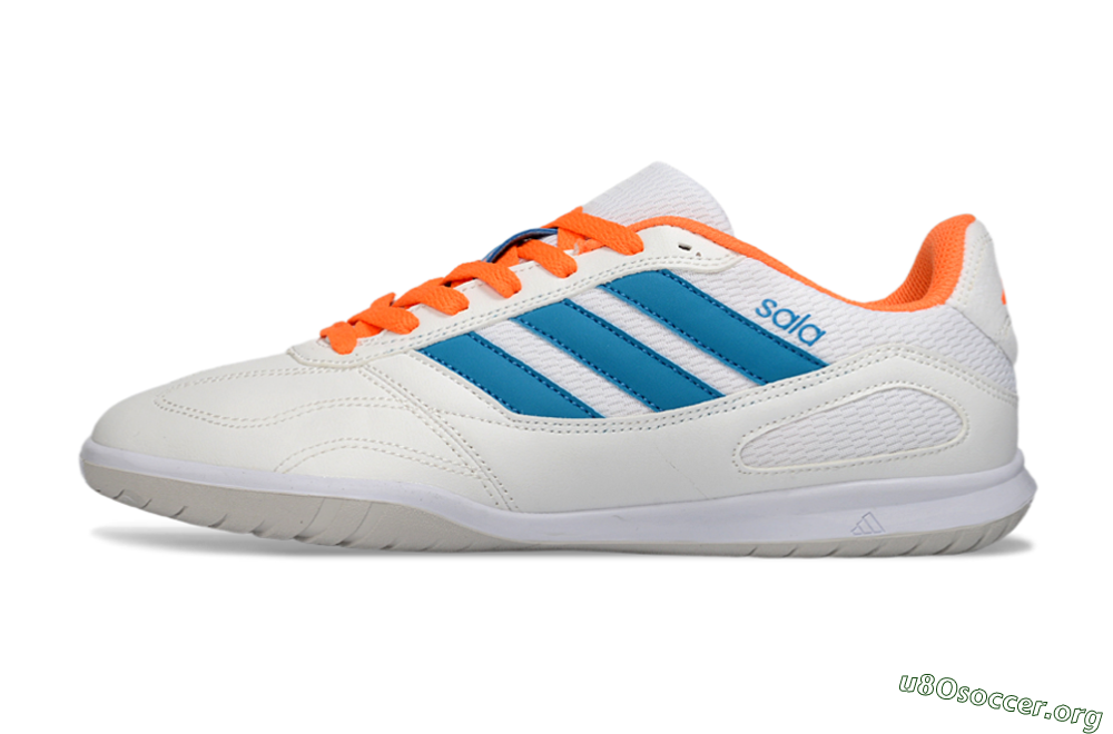 Adidas Top Sala IC Football Shoes - White/Sky Blue/Orange Blaze 3