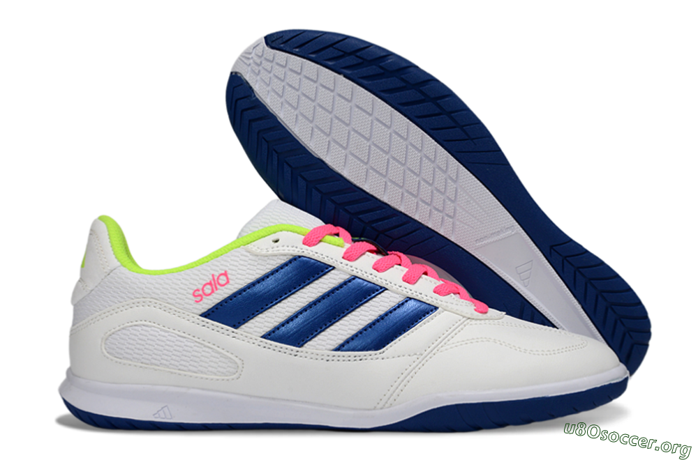 Adidas Top Sala IC Football Shoes - White/Navy Blue/Pink 2