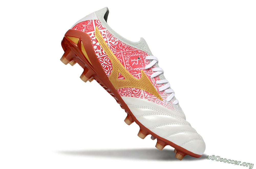 Mizuno Morelia Neo 4 FG Football Boots - White/Scarlet Red/Copper Brown 4