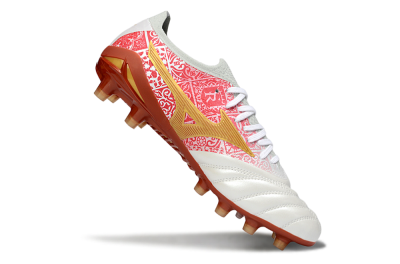 Mizuno Morelia Neo 4 FG Football Boots - White/Scarlet Red/Copper Brown
