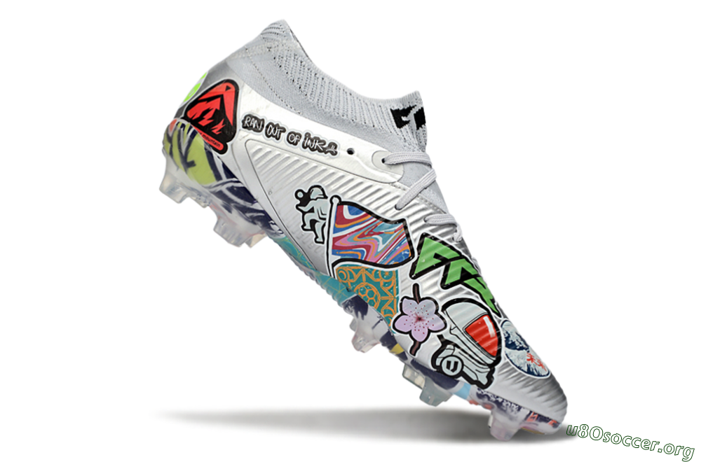 Puma Future 8 Ultimate FG Football Boots - Silver/Vibrant Graffiti/Multi-Color Design 4