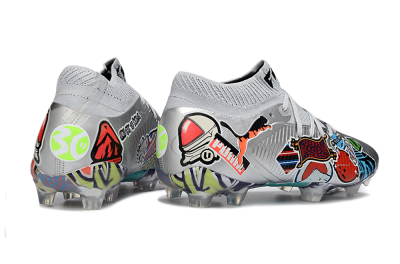 Puma Future 8 Ultimate FG Football Boots - Silver/Vibrant Graffiti/Multi-Color Design